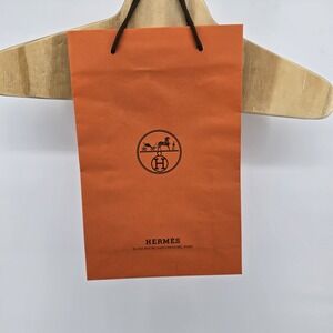 Hermes Empty Orange Paris Medium Shopping Gift Paper Bag Authentic, 16.5"X 11"
